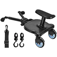 Buggy Board für alle Kinderwagen, Vihir Kiddy Board mit Sitz, Zubehör, schwarz