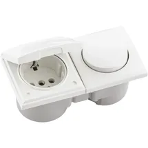 Berker Integro Flow Schalter/Deckel polarweiß glänzend Steckdose polarweiß