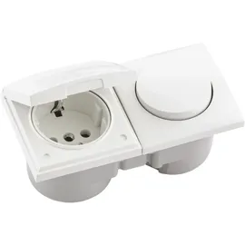 Berker Integro Flow Schalter/Deckel polarweiß glänzend Steckdose polarweiß