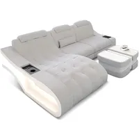 Sofa Dreams Ecksofa Polster Stoff Sofa Elegante H - L Form Stoffsofa Couch, mit LED, wahlweise mit Bettfunktion