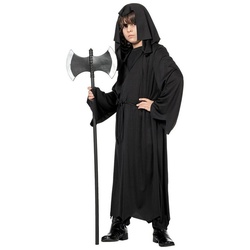 Wilbers Monster-Kostüm Totengräber Kostüm Kinderkostüm – Schwarzer Tod-Robe mit Schnur Gr. 116 – 164cm schwarz 116cm-116cm