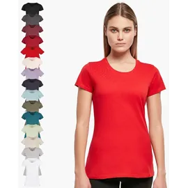 Build Your Brand Damen Basic Tee – Figurbetontes Baumwoll T-Shirt mit Rundhalsausschnitt & kurzen Ärmeln, ideal für Alltag, Freizeit & Veredelung,Lightmint,XL