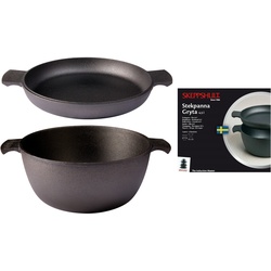 Skeppshult Grytstapel mit 2 Teilen - Bräter 4,5 Liter u. Bratpfanne 27 cm