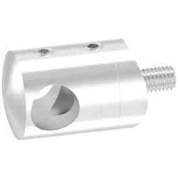 Querstabhalter Ø 22 mm / Anschluss: 42,4 mm / mit Bohrung: 12,2 mm / V2A - 12,2 mm