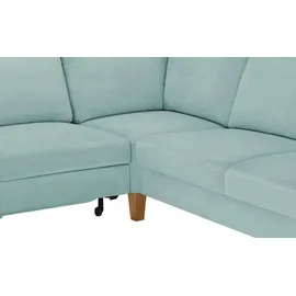 Max Schelling Wohnlandschaft Mikrofaser/Velours 3-Sitzer türkis/petrol