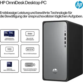 HP OmniDesk Desktop-PC i5-14400 2023 4K Ultra HD  Intel Core i5 4,7 GHz 16 GB RAM 512 GB SSD Intel UHD Graphics 730 Windows 11