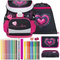 Belmil Schulranzen Set Mini Fit Dark Pinky 10-teilig gefüllt