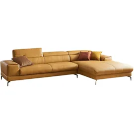 W.Schillig Eckcouch Leder 3-Sitzer Gelb