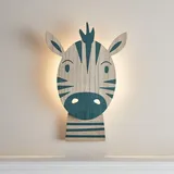 Lights4fun LED Wandleuchte Zebra Fernbedienung Timer batteriebetrieben Innenbereich Kinderzimmerdeko