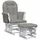 vidaXL Schaukelsessel mit Hocker Stoff 70 x 90 x 80 cm Hellgrau