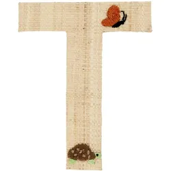 RICE Raffia Buchstaben Sticker, T, Schmetterling und Schildkröte
