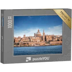 puzzleYOU Puzzle Puzzle 1000 Teile XXL „Skyline von Valletta mit der St. Pauls Cathedra, 1000 Puzzleteile, puzzleYOU-Kollektionen Malta