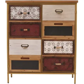 Mendler Apothekerkommode 94 x 80 x 35 cm Rot/Blau