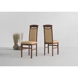 Home affaire Esszimmerstuhl Franz (Set, 2 St), strapazierfähige Microfaser, Gestell Buche natur oder weiß, Holzstuhl braun