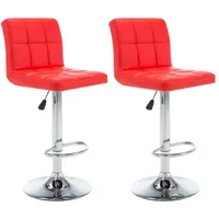 VidaXL Barhocker 2 Stk. Rot Kunstleder