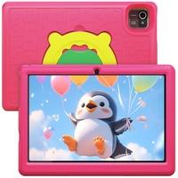Lville Kinder Tablet, Tablet Kinder 10 Zoll Android 13, 1280 * 800 HD-Display, 5000 mAh Akku, 6GB+64GB, Quad Core, KIDOZ Vorinstalliert, WiFi, Bluetooth, Doppelkamera Kids Tablet (Rosa)