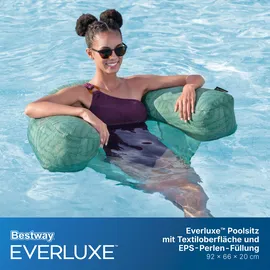 BESTWAY EverluxeTM Poolsitz mit Textiloberfläche EPS-Perlen-Füllung, 92 x 66 x 20 cm
