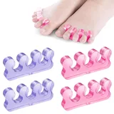 Sibba 4 Stück Zehenspreizer Nagellack, Nagellack Zehentrenner, Zehentrenner Damen Silikon, Fingerspreizer, Silikon Zehentrenner für den Heim Salongebrauch Füße Glätteisen Korrektoren überlappende