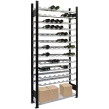 SCHULTE Regalwelt Weinregal 230 x 100 x 25 cm Schwarz-Silber