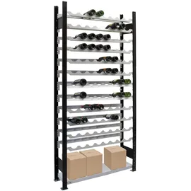 SCHULTE Regalwelt Weinregal 230 x 100 x 25 cm Schwarz-Silber