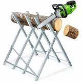 Peviasot Sägebock klappbar aus verzinktem Metall, Holzsägebock mit 4 Paar Sägezähnen, bis 150 kg belastbar, stabiler Sägebock für Kettensägen & Holzarbeiten, Werkbock 81 × 80 × 80 cm
