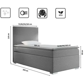 kaiser möbel ICON 80 x 200 cm Grau