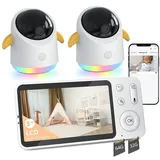 ARENTI Babyphone mit Kamera 2K/3MP, 5 Zoll WiFi Video Babyphone PTZ 355°, IR Nachtsicht, Nachtlicht, Schlaflieder, Temperaturanzeige, unterstützt Mobile App Steuerung