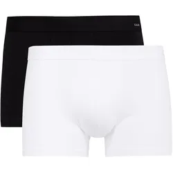 Boxershorts CALIDA "Boxershort New Boxer Cotton Code 2er Pack", Herren, Gr. 52-54, schwarz (schwarz, weiß), Obermaterial: 95% Baumwolle CO. 5% Elasthan EL., Unterhosen