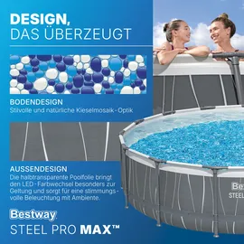 BESTWAY Steel Pro MAX Solo Pool Ø 457 x 107 cm grau