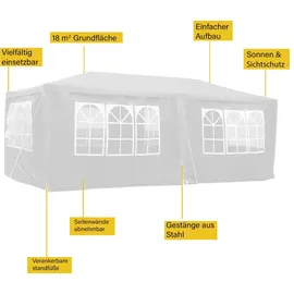 Wiltec Toboli Pavillon 3 x 6 m Weiß