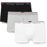 Tommy Hilfiger Pants, 3er Pack Boxershorts Trunks Unterwäsche, Mehrfarbig (Black/Grey Heather/White), M