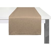 Wirth Tischläufer »Westport«, (1 St.), Made in Germany, Jacquard Dekostoff, Blatt-Design, Pflegeleicht, grau