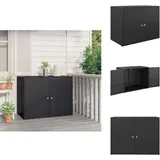Gartenschrank Schwarz 100x55,5x80 cm Poly Rattan - Gartenschrank - Outdoor Möbel - Stauraum - Wetterfest - Poly Rattan