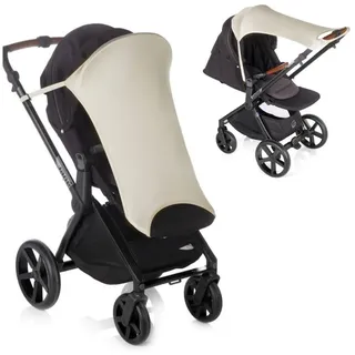 Jané Universal Sonnensegel mit UV Schutz 50+ für Kinderwagen Babywanne, Baby Sonnenschutz, Sonnenverdeck, Sonnendach, Sonnenschutz für Babys, Beige