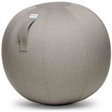 VLUV LEIV Stoff-Sitzball, ergonomisches Sitzmöbel für Büro und Zuhause, Farbe: Stone Ø 70cm - 75cm, Möbelbezugsstoff, robust und formstabil, mit Tragegriff