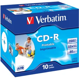 Verbatim CD-R 700MB 52x bedruckbar 10er Jewelcase