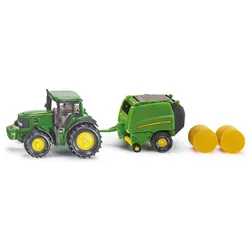 John Deere Traktor mit Ballenpresse