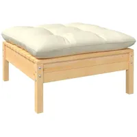 vidaXL Gartensofa 2-Sitzer mit Kissen in Creme Massivholz Kiefer