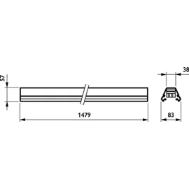 Philips Tragschiene 4MX656 491 5x2,5 Silber