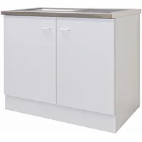 Flex-Well Unterschrank Spülenunterschrank 100 x 50 x 85 cm Weiß