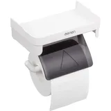 Toilettenpapierhalter ohne Bohren, Toilettenpapierspender mit Ablagefläche, selbstklebender Toilettenpapierhalter, wandmontierter
