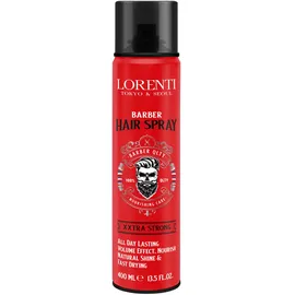 lorenti tokyo & seoul Barber Hair Spray Xxtra Strong 400ml | Haarspray Herren | Volumen Spray mit Starkem Halt | natürliches Finish ohne Verkleben | bis zu 24 h Halt | Friseur Haarstyling
