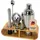Intirilife Cocktail-Shaker Set 12-teilig Edelstahl mit Bambus-Ständer 27,5 x 10,5 x 25,5 cm Weiß
