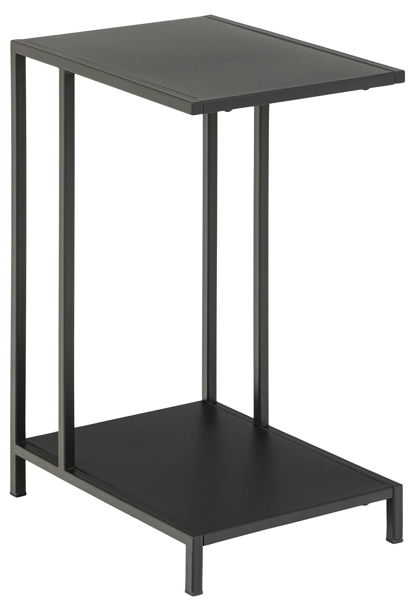 AC Design Furniture Norbert Laptop-Tisch, Schwarzer Beistelltisch, Home Office Möbel, Einfache Montage, H: 60 x B: 30 x T: 40 cm, Metall, 1 Stk.