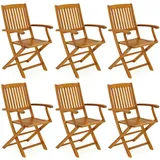 CASARIA Gartenstuhl Boston 6er-Set Akazienholz klappbar