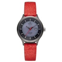 UMR Ruhla Damen-Armbanduhr 96962, analog, Solar, Ananasarmband (Rot),