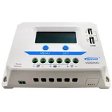 EPEVER® PWM Laderegler 20A, VS2024AU Charge Controller,12V/24V Auto work, 20A, 12V/24V mit LCD Dispaly USB Anschluss(VS2024AU)