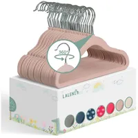 Laleni Kinderkleiderbügel 30 Stück mit Samtbezug - platzsparende Kleiderbügel