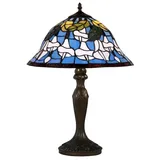 Casa Padrino Tiffany Tischlampe Mehrfarbig Ø 40,5 x H. 59 cm - Luxus Tischleuchte aus zahlreichen Glas Mosaik Stücken