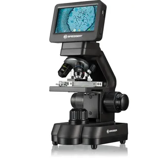 Bresser Mikroskop Biolux Touch 5 MP LCD Mikroskop für Schule und Hobby mit mechanischem Kreuztisch, HDMI, USB, SD Anschluss